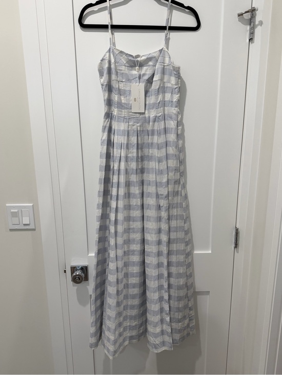 Caroline Constas Dresses & Skirts - Caroline Constas Light Blue and White Striped Maxi Dress